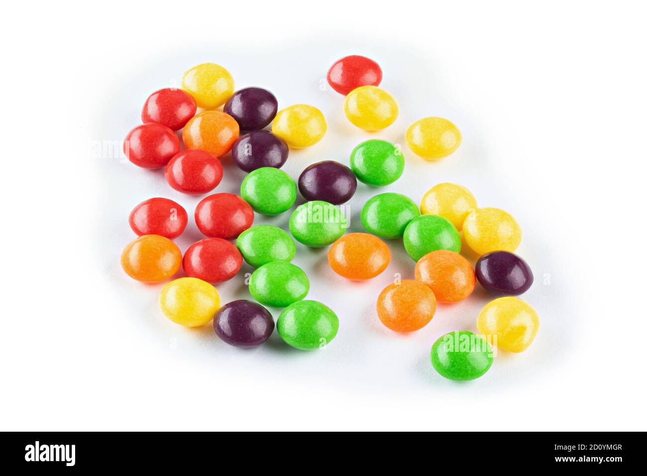Colorful candy dragees isolated on white background Stock Photo - Alamy