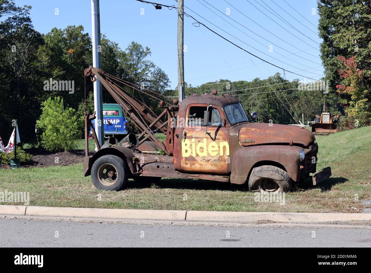 Dumfries. VA, USA. 3rd Oct, 2020. View of an old run down truck with a Biden sign created by Trump supporters on October 3, 2020 in Dumfries, Virginia. Credit: Mpi34/Media Punch/Alamy Live News Stock Photo