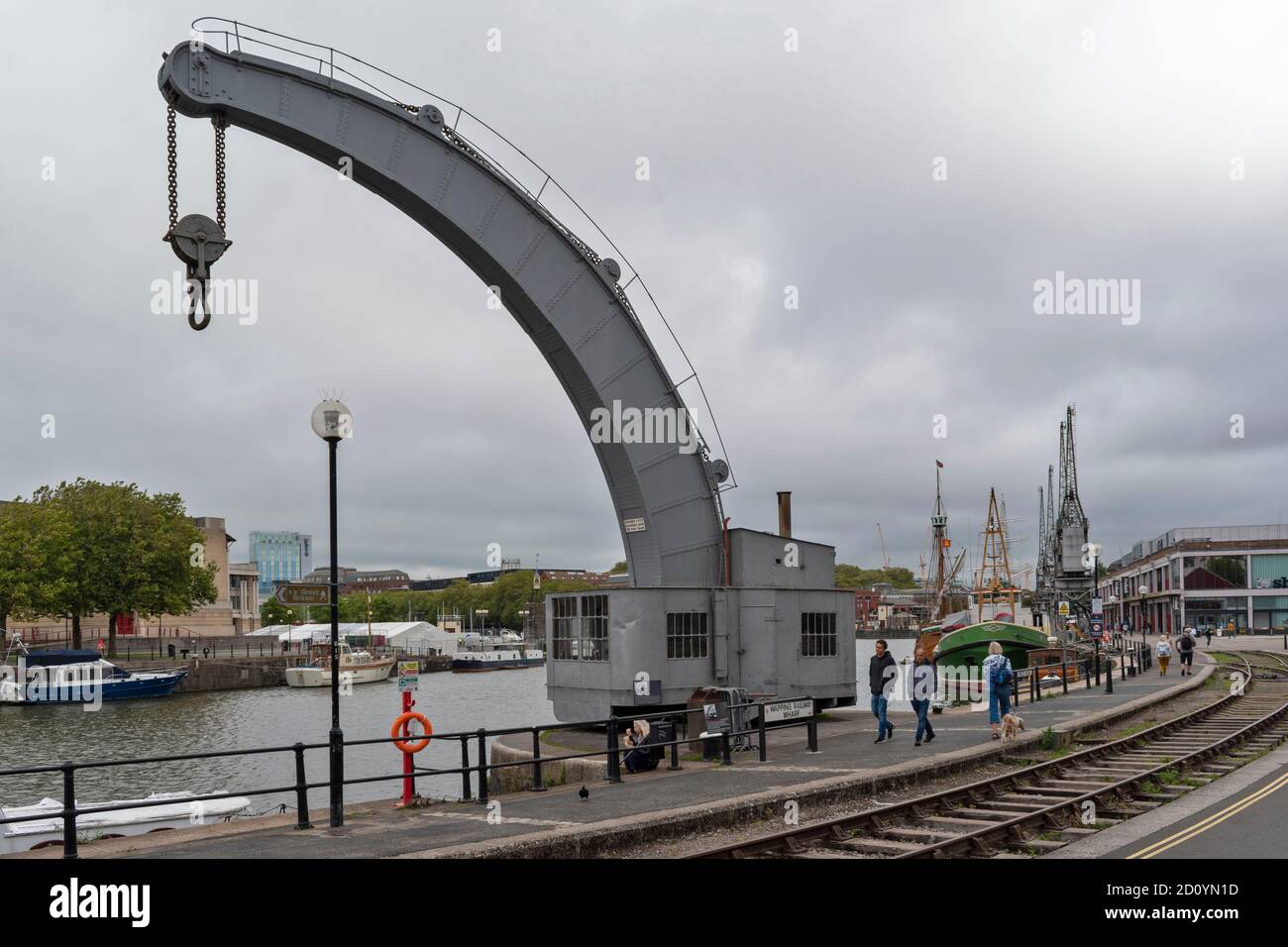 BRISTOL CITY ENGLAND WAPPING RAILWAY WHARF AN OLD FAIRBAIRN STEAM CRANE Stock Photo