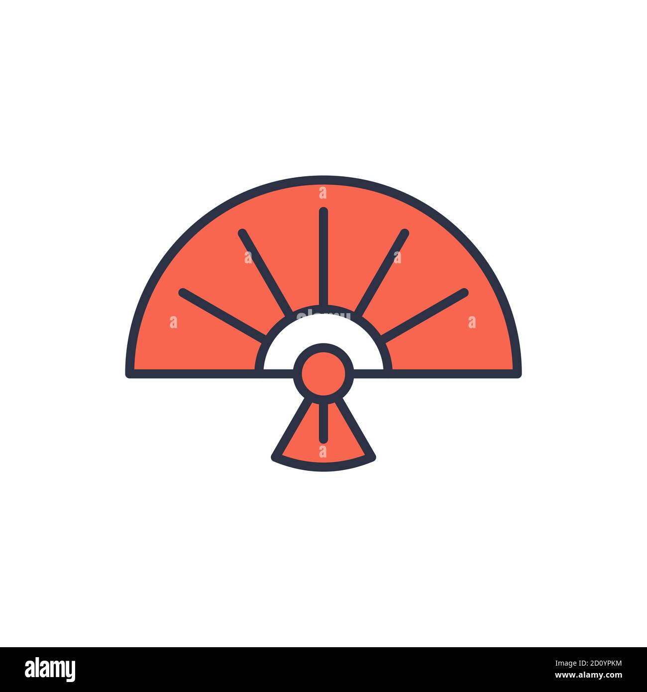 Folding Fan vector icon symbol isolated on white background Stock Vector