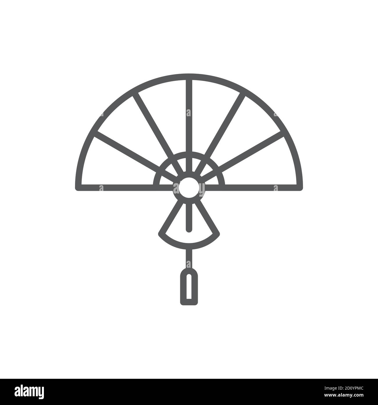 Folding Fan vector icon symbol isolated on white background Stock Vector