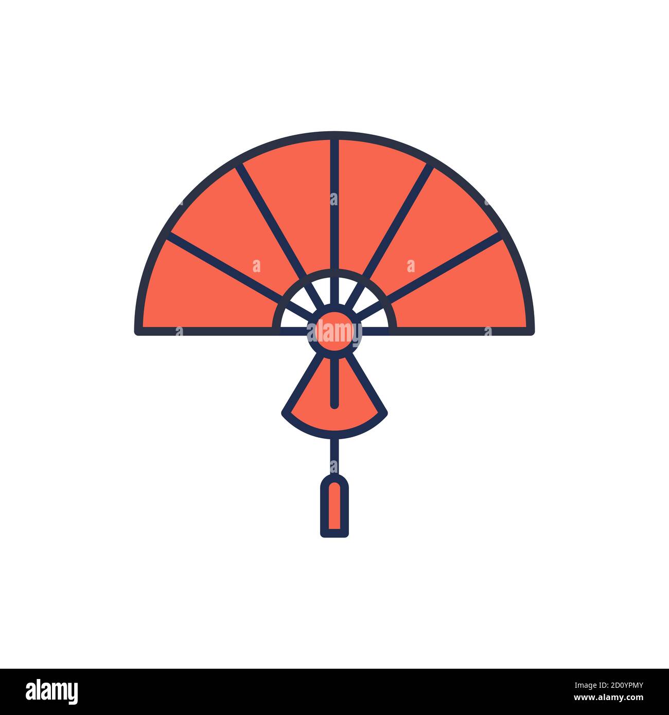 Folding Fan vector icon symbol isolated on white background Stock Vector