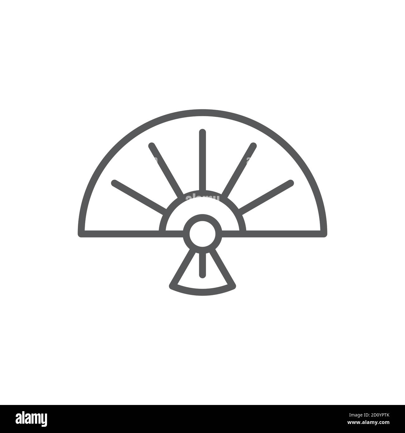 Folding Fan vector icon symbol isolated on white background Stock Vector