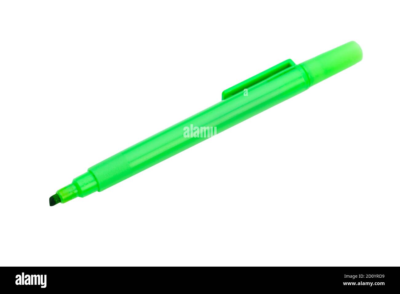 Green felt-tip pen isolated on white background Stock Photo - Alamy