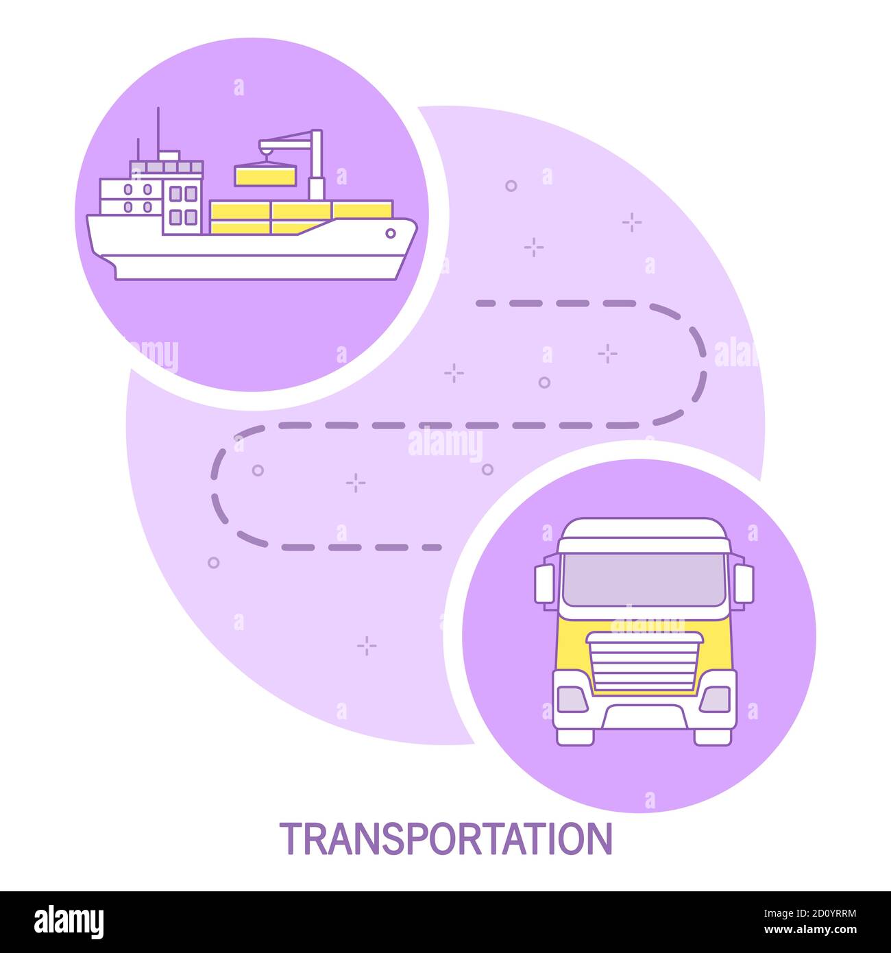 Freight cargo icon.Cargo transportation from ship to truck. Stock Vector