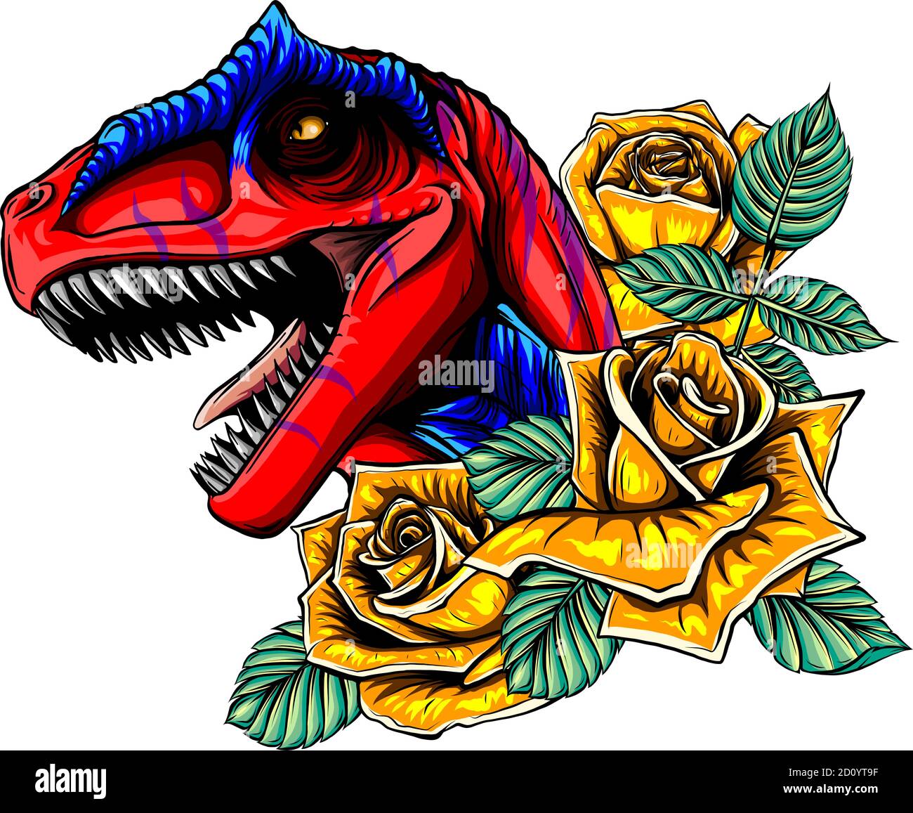 dinosaurus allosaurus head art vector illustration design Stock Vector ...