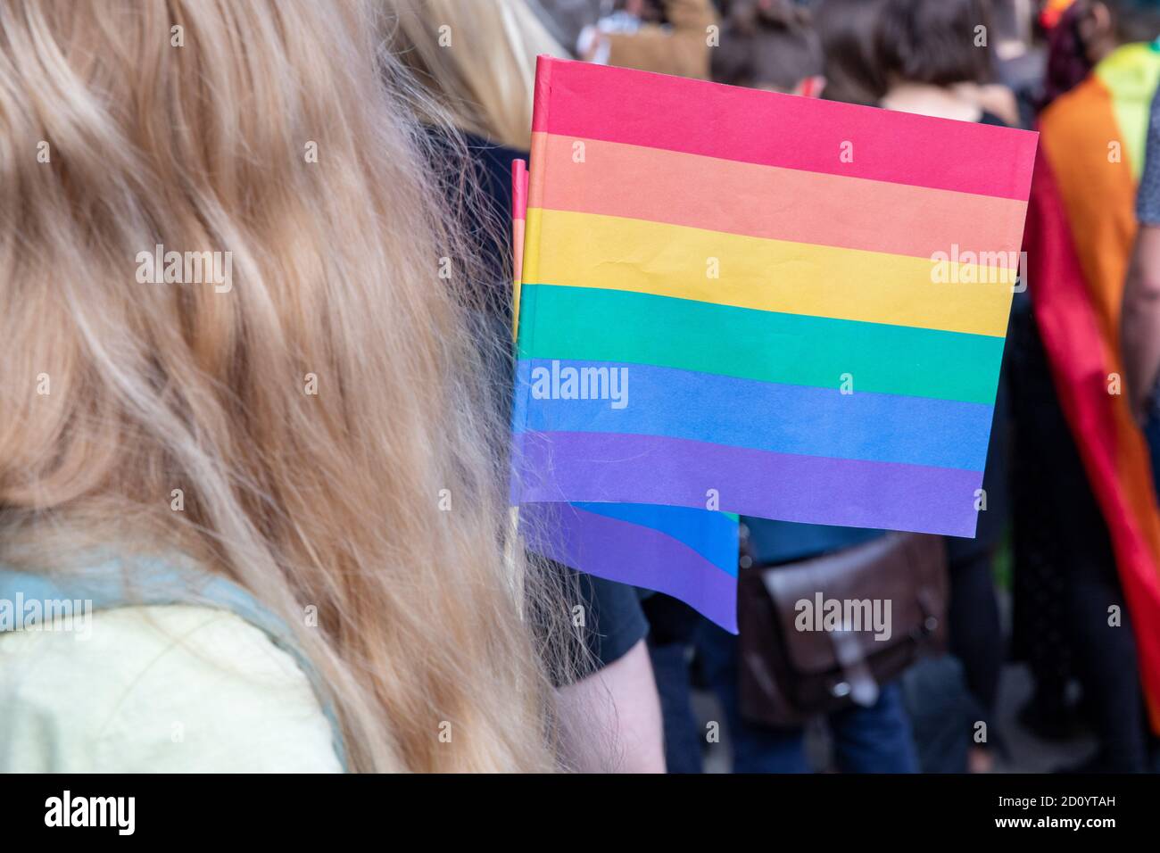 Warsaw, Poland. 4th Oct, 2020. October 04, 2020, Warsaw, Poland: LGBT community protest at the Ministry of National Education regarding the appointment of Minister Przemyslaw Czarnek, who in his speeches openly condemns LGBT people, comparing them to the Nazis and calling them ideology. Moreover, he considers them to be people who begin to destroy the basic fabric of society, which is normality and family.In the photo: Credit: Grzegorz Banaszak/ZUMA Wire/Alamy Live News Stock Photo