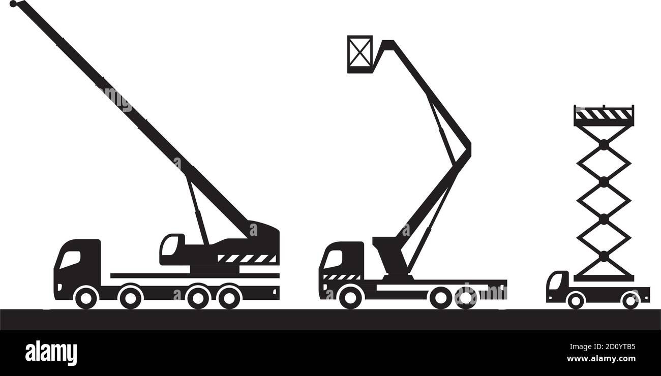 Construction lifting machinery – vector illustration Stock Vector