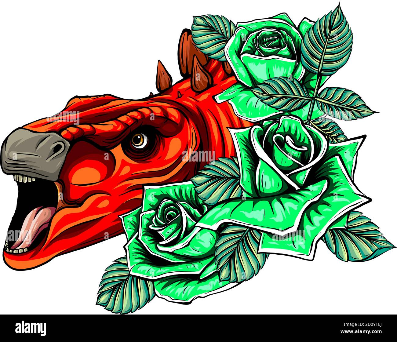 dinosaurus stegosaurus head art vector illustration design Stock Vector ...
