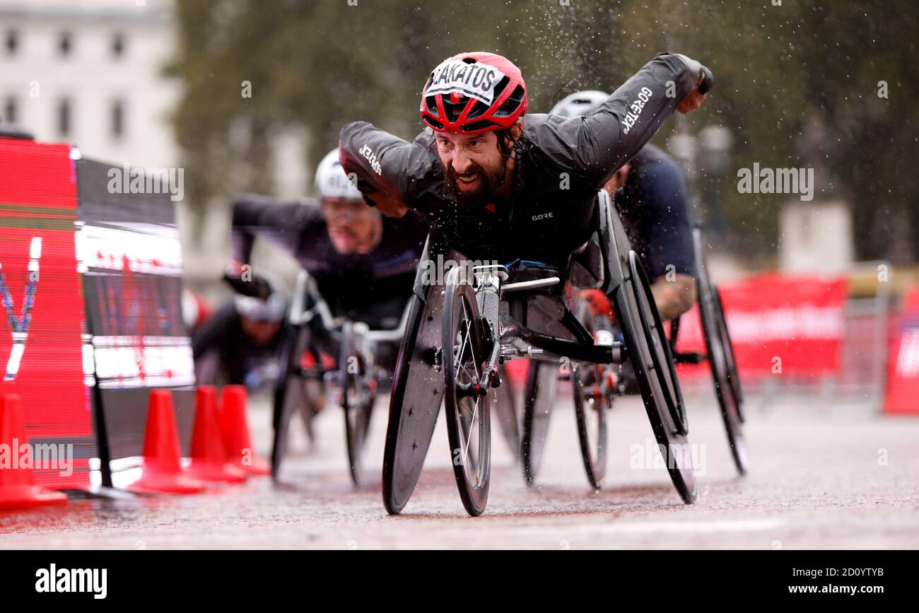 Canada's Brent Lakatos in action during the Elite Wheelchair Race