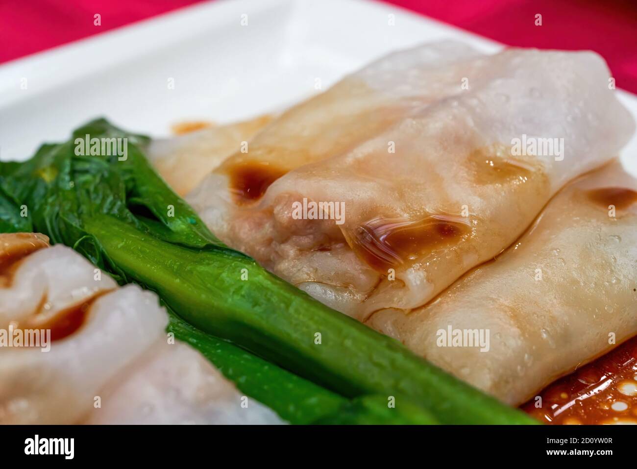 A Cantonese morning tea dim sum, Steamed rice noodles Stock Photo Alamy