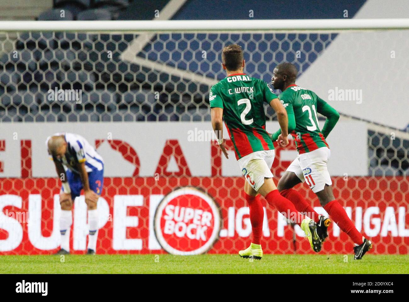 Nanu of Maritimo celebrates his goal during the Portuguese championship, Liga NOS football match between FC Porto and Maritimo on October 3, 2020 at E Stock Photo