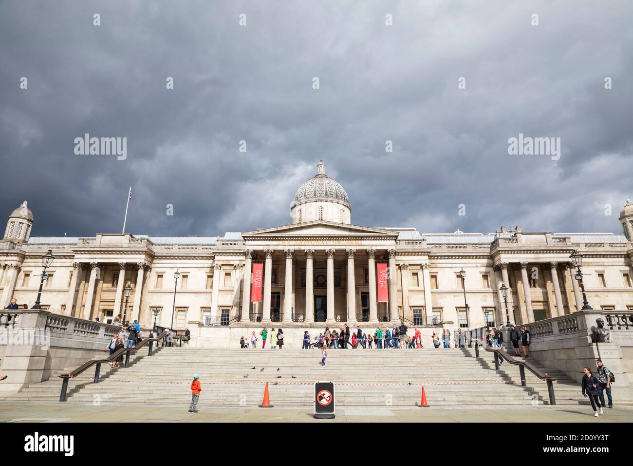 The National Gallery in Trafalgar Square, London, England. Stock Photo