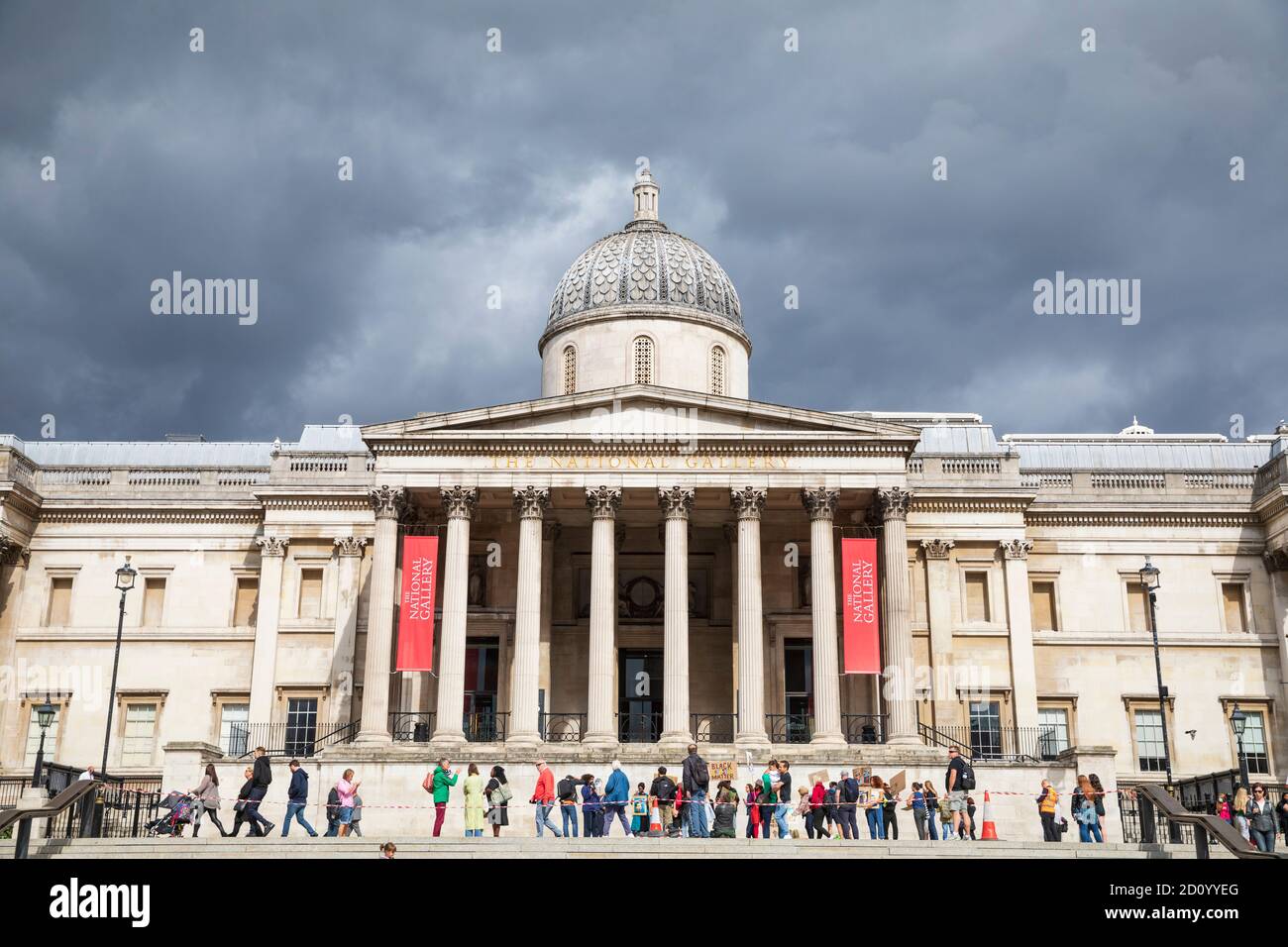 The National Gallery in Trafalgar Square, London, England. Stock Photo