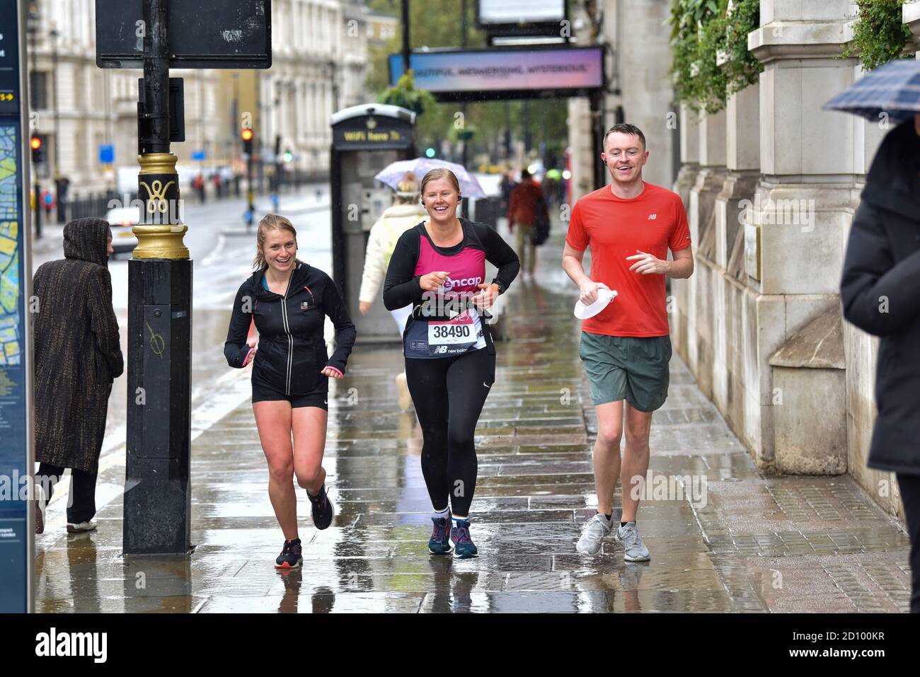 London, UK. 04th Oct, 2020. Lucy Allatt 38490 seen in Whitehall, London  taking part in the Virgin Money Virtual London Marathon running for the  Mencap Charity. Credit: SOPA Images Limited/Alamy Live News