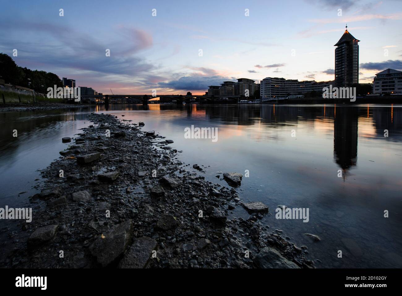 Belvedere Tower at Chelsea Harbour at sunset Stock Photo Alamy