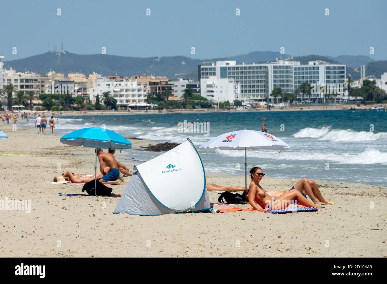 Picture Dated July 29th Shows The Quiet Platja D En Bossa Playa D En Bossa Beach On Wednesday Afternoon As The Restrictions On Visiting The Spanish Balearic Islands Starts To Take Effect With Very