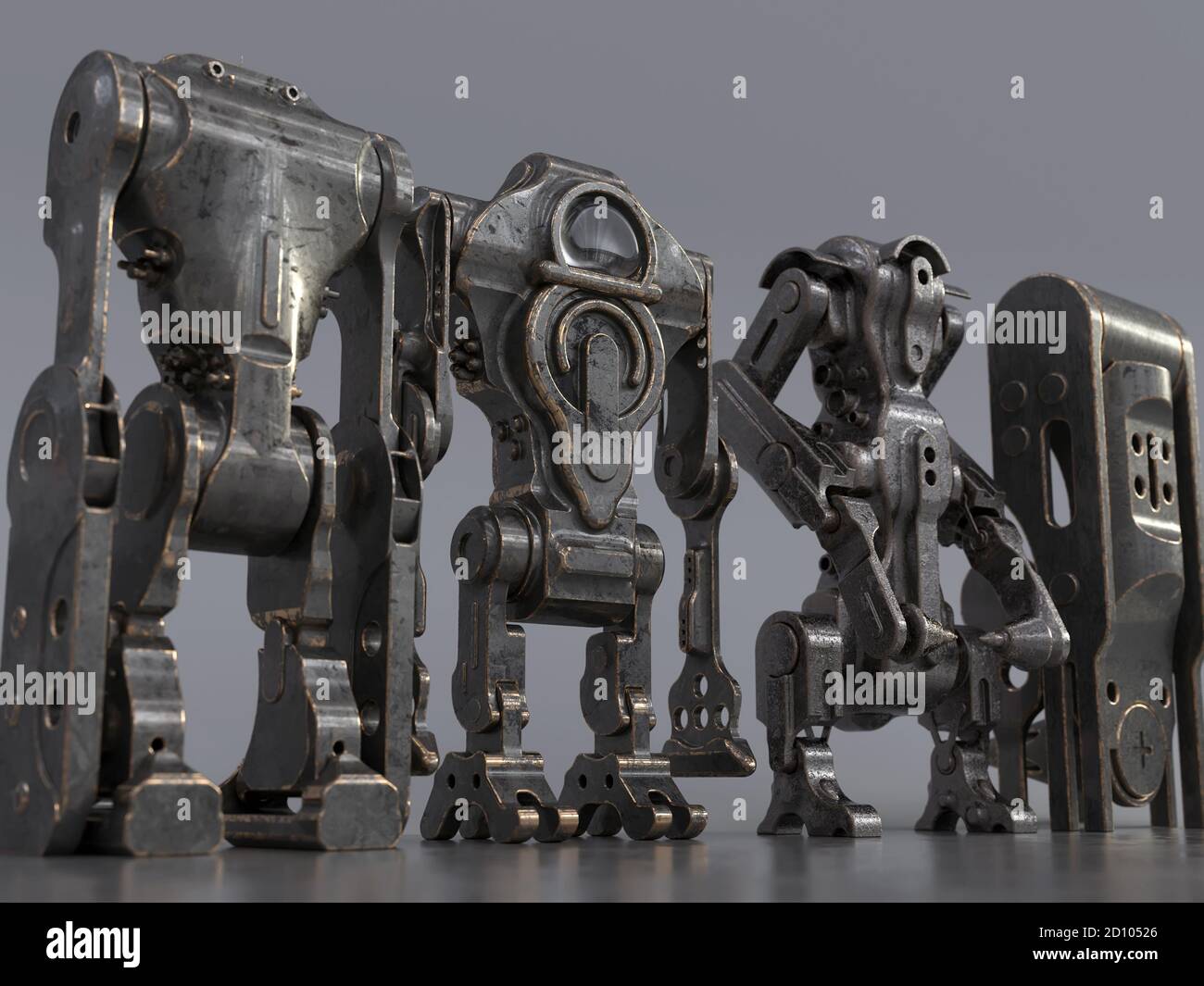 group of metal robots Stock Photo Alamy