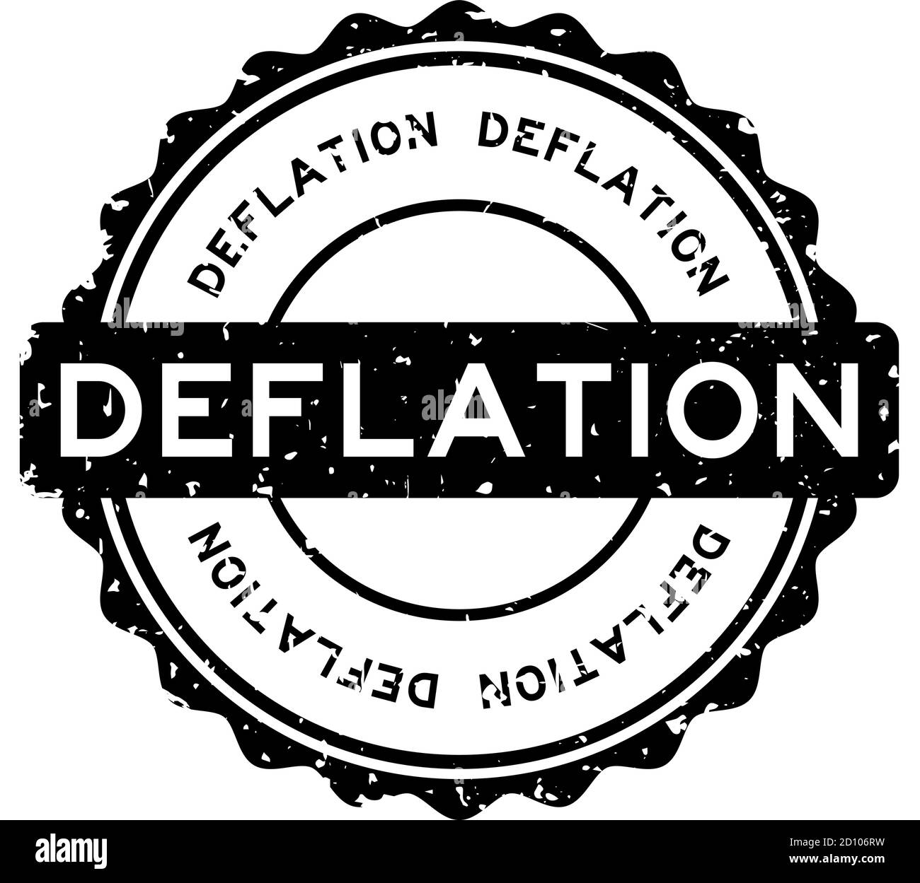 Grunge black deflation word round rubber seal stamp on white background Stock Vector