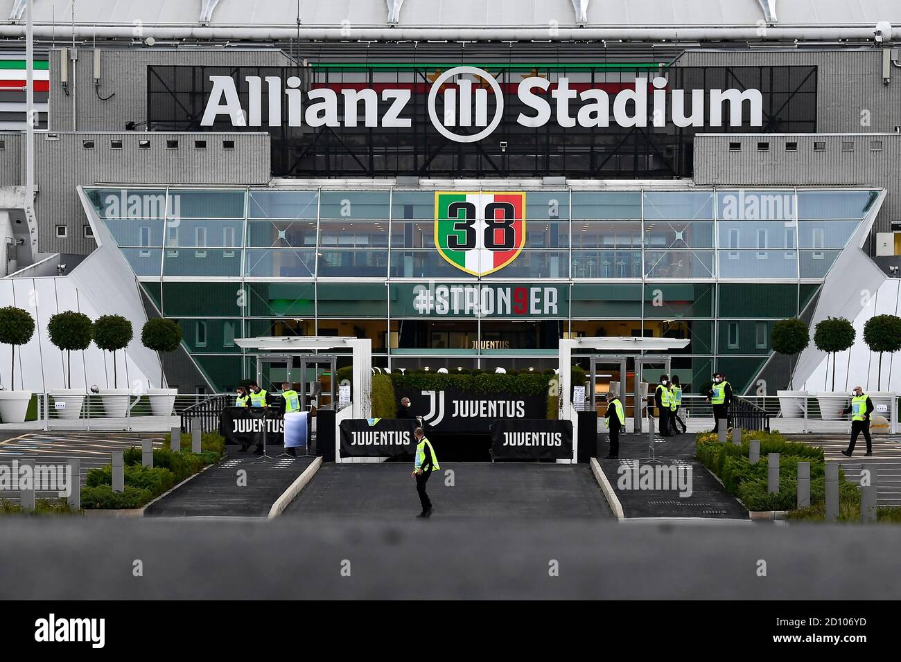 TURIN, ITALY - October 04, 2020: General view shows Allianz Stadium before  the Serie A football match scheduled between Juventus FC and SSC Napoli.  SSC Napoli will not show up as they