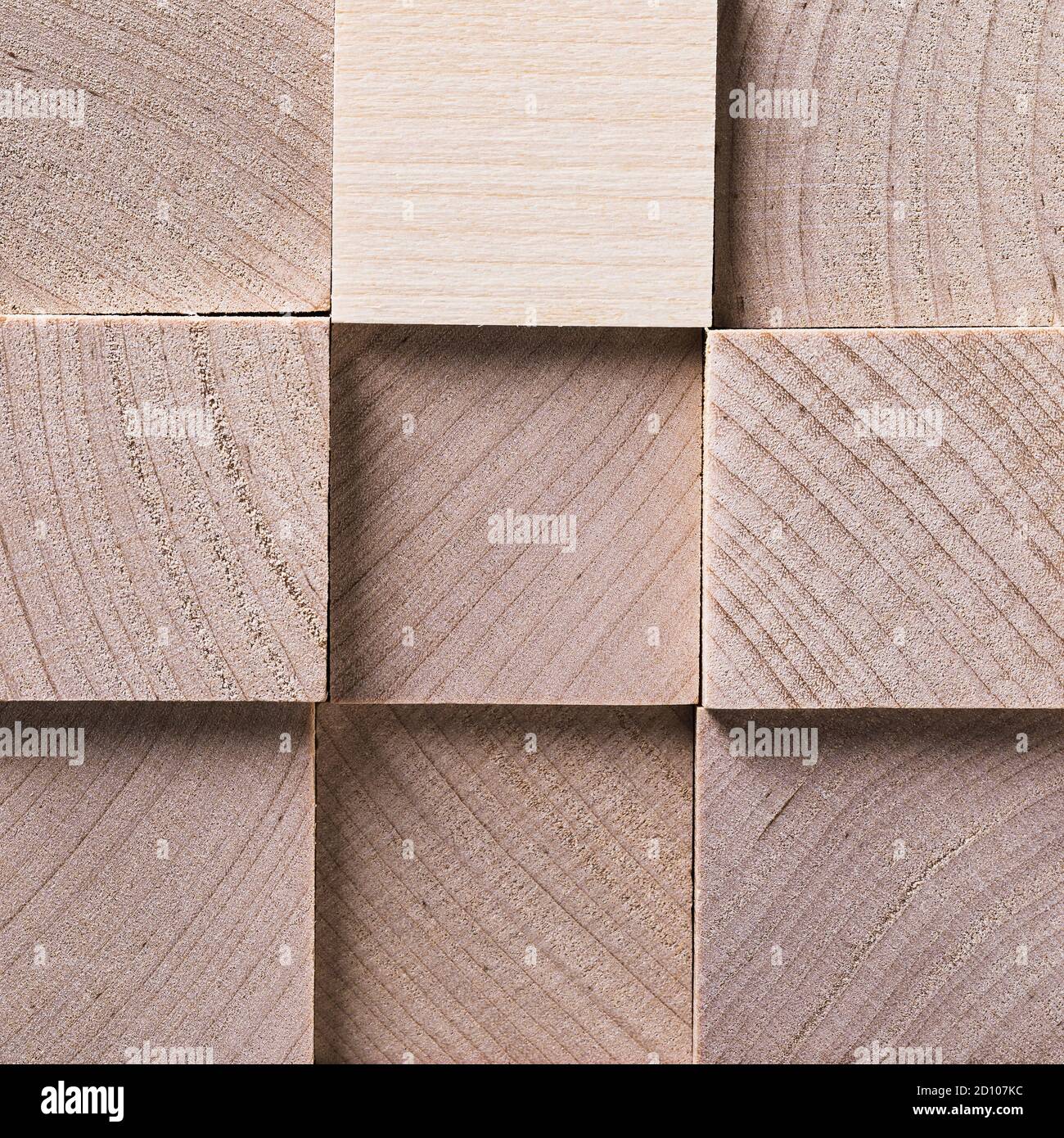 Background from small wooden cubes, close-up Stock Photo