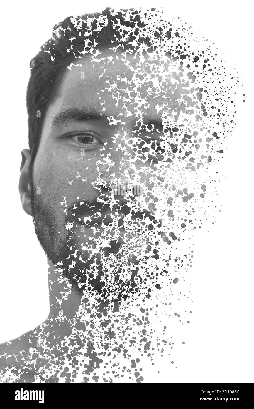 Portrait combined with a digital illustration Stock Photo Alamy