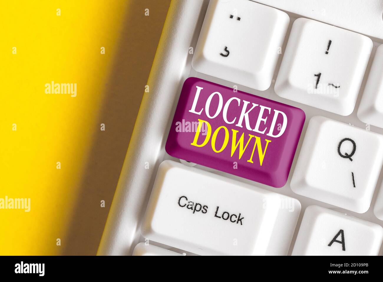 Conceptual hand writing showing Locked Down. Concept meaning emergency