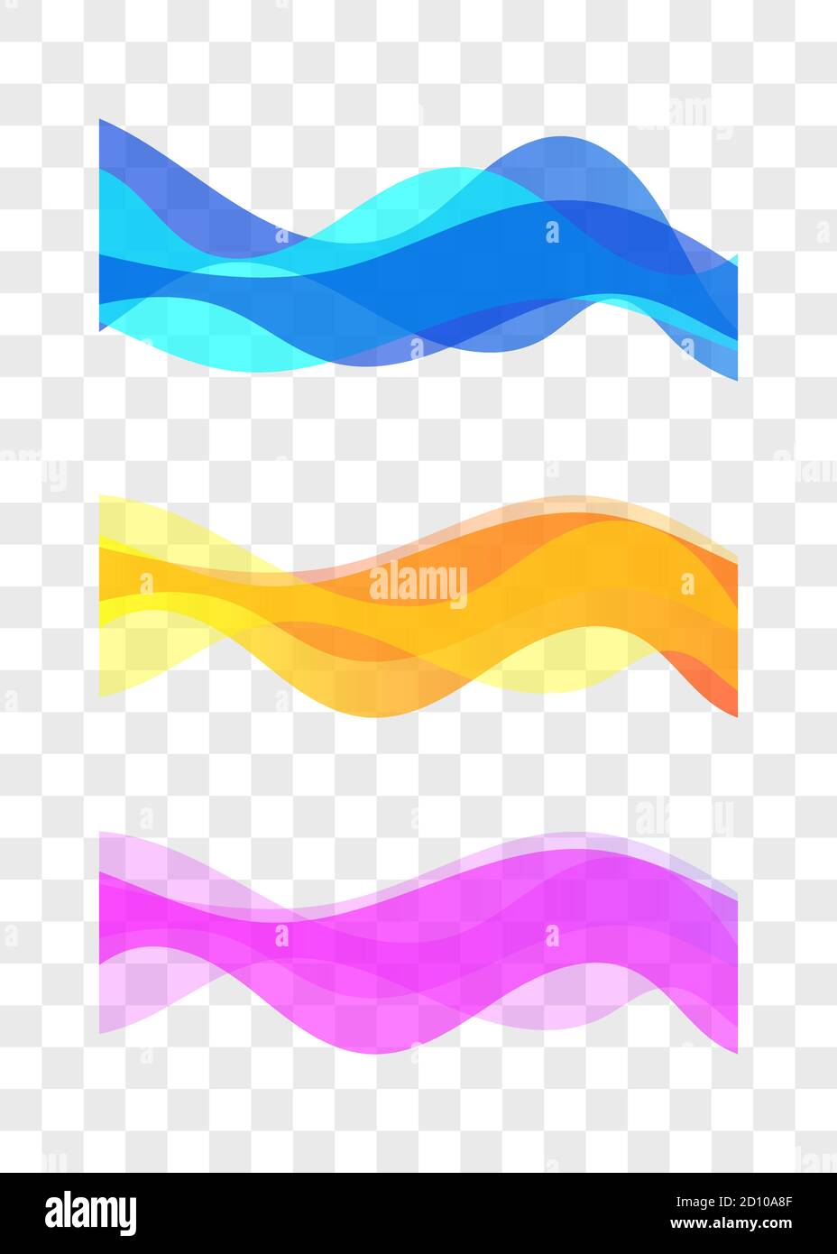 Wavy transparent abstract lines. Element of graphic design Stock Vector