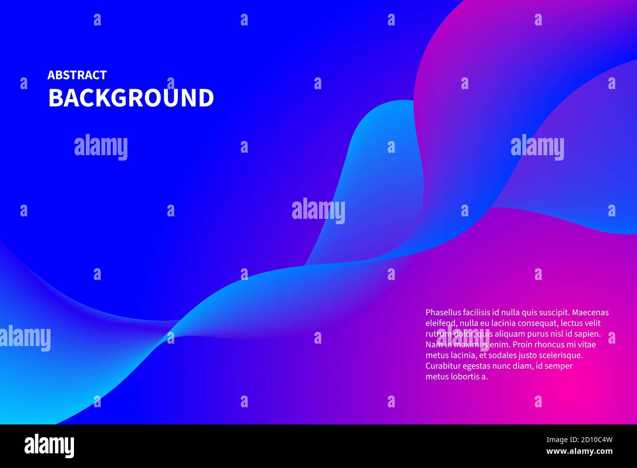 Digital blue wave. Abstract geometric background with smooth line Stock Vector