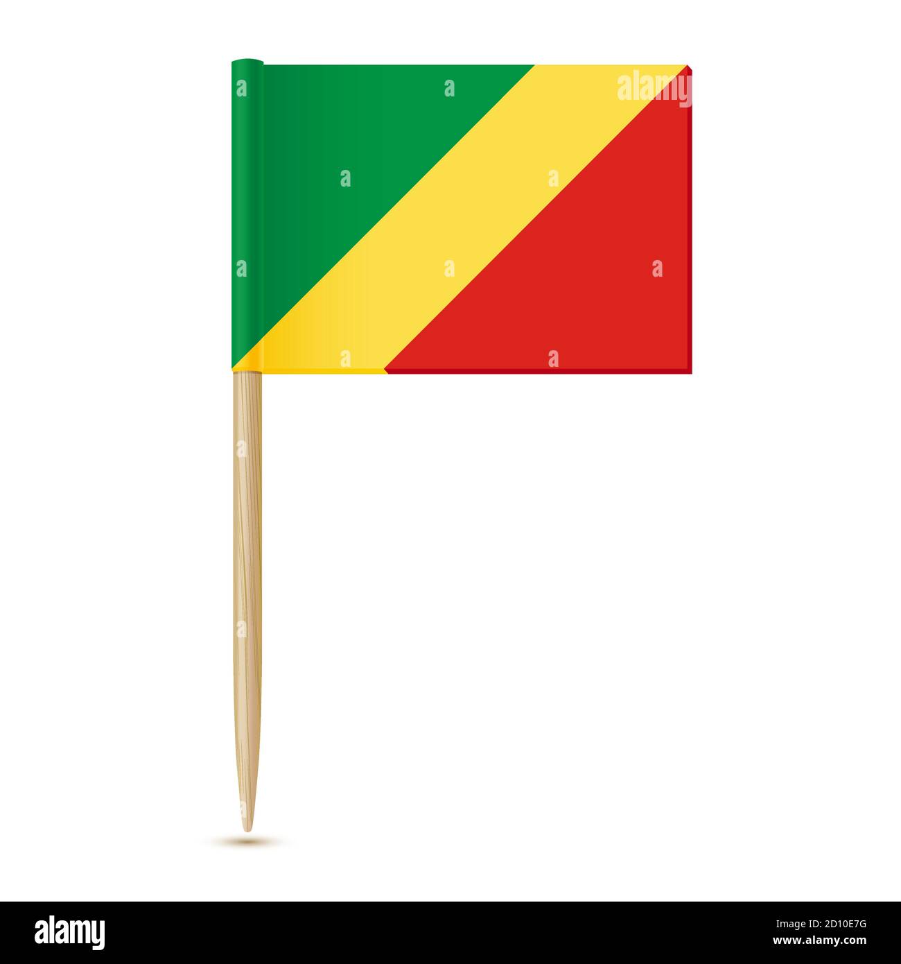 Republic of the Congo flag. Flag toothpick on white background 1 Stock Vector