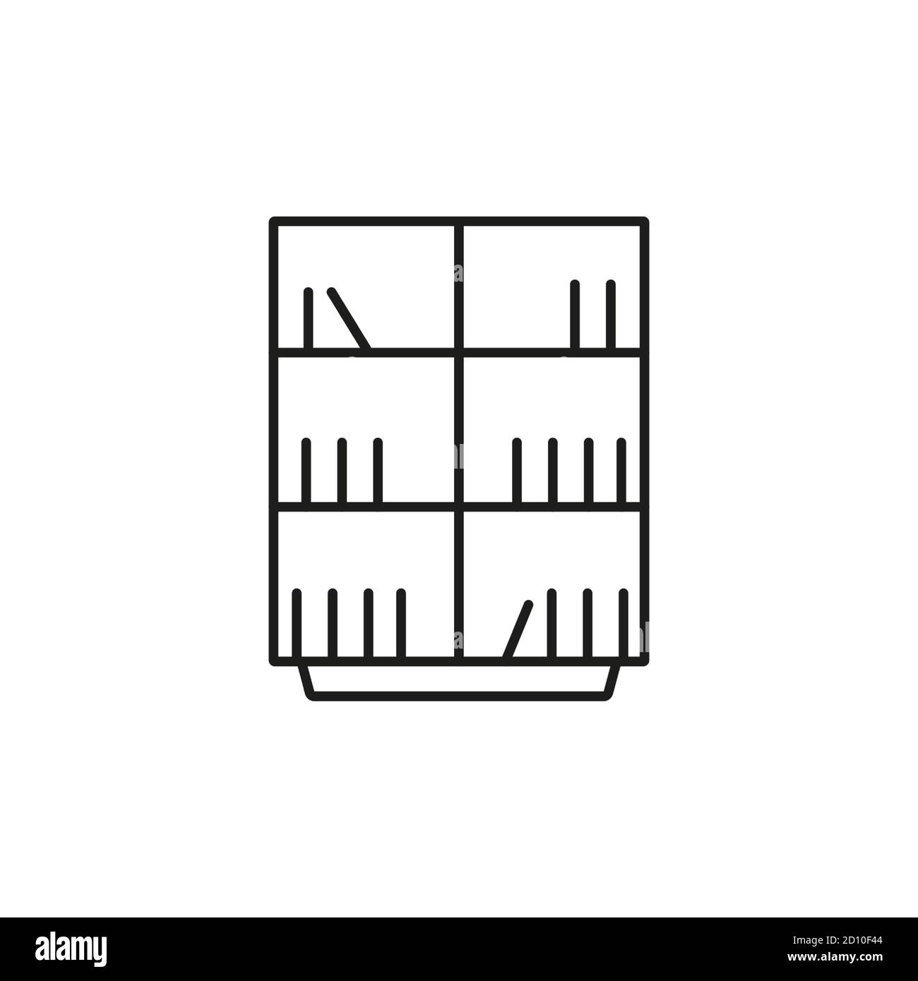 bookcase icon element of furniture icon for mobile concept and web apps. Thin line bookcase icon can be used for web and mobile. Premium icon on white Stock Vector