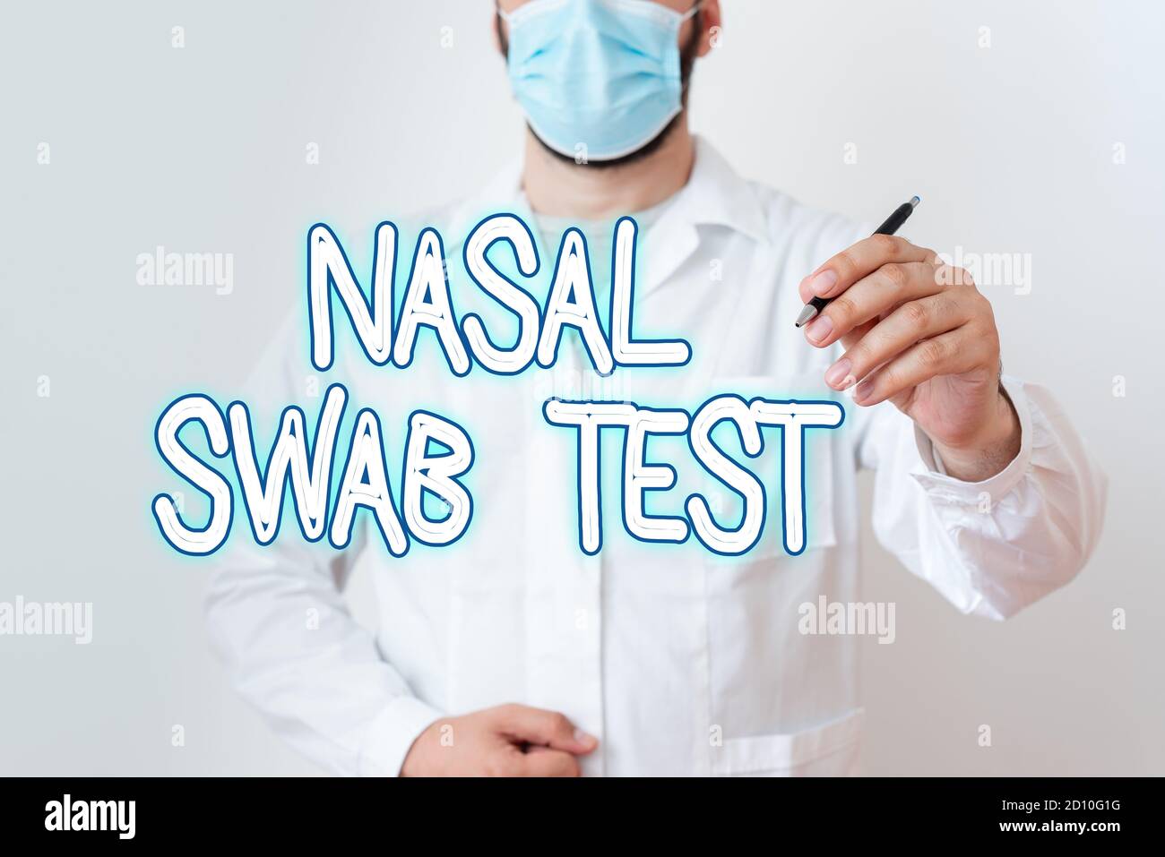 Writing note showing Nasal Swab Test. Business concept for diagnosing