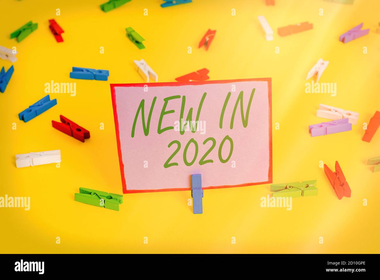 Writing note showing New In 2020. Business concept for what will be ...