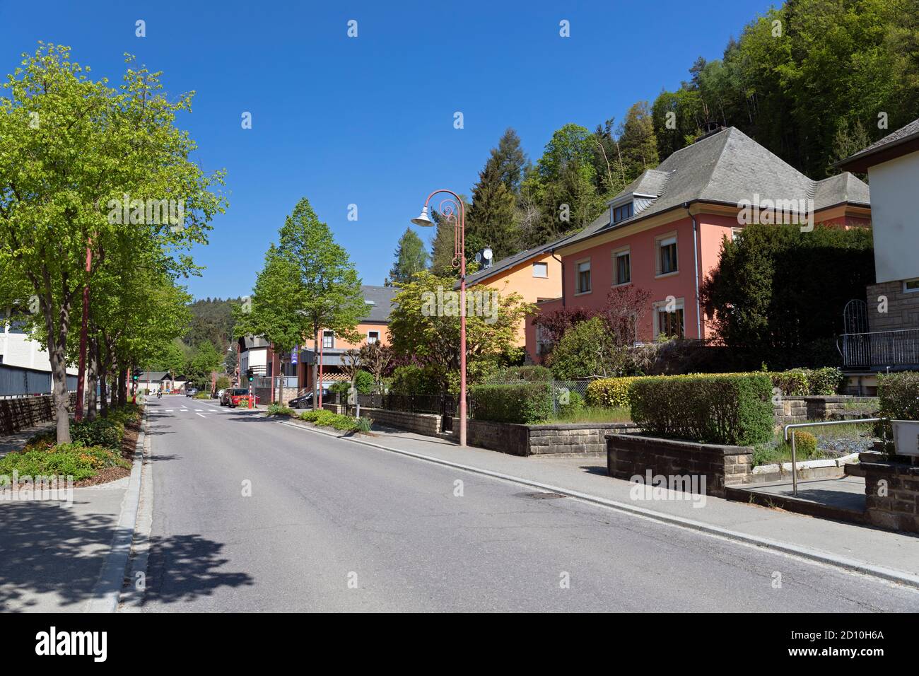 Europe, Luxembourg, Larochette, Traditional Houses on Rue de Osterbour Stock Photo