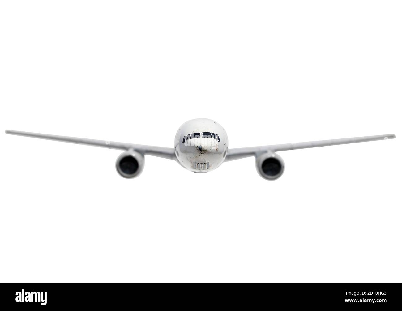 An isolated plane flies in the air at different angles Stock Photo Alamy