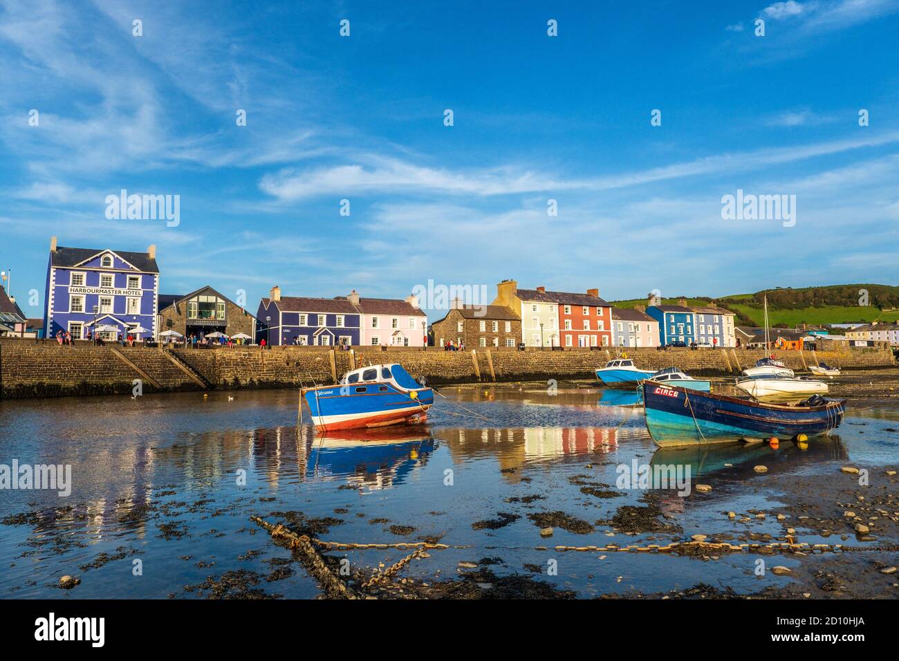 Aberaeron, Cardigan Bay, a colourful Georgian harbour town on the Cardigan Bay coast of Ceredigion west Wales Stock Photo