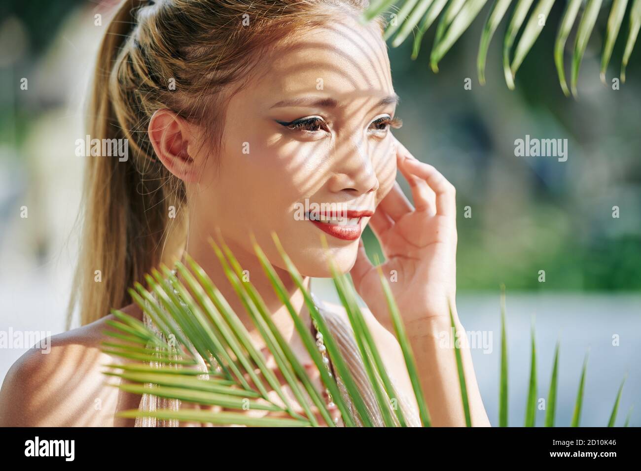 Young woman with long lashes Stock Photo