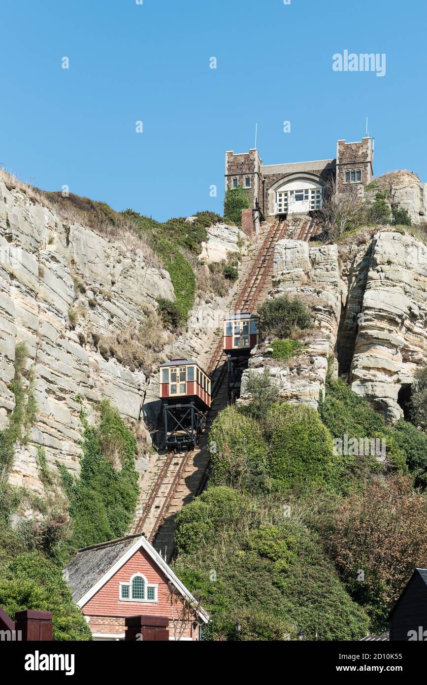 The East Hill Lift at Hastings, East Sussex Stock Photo