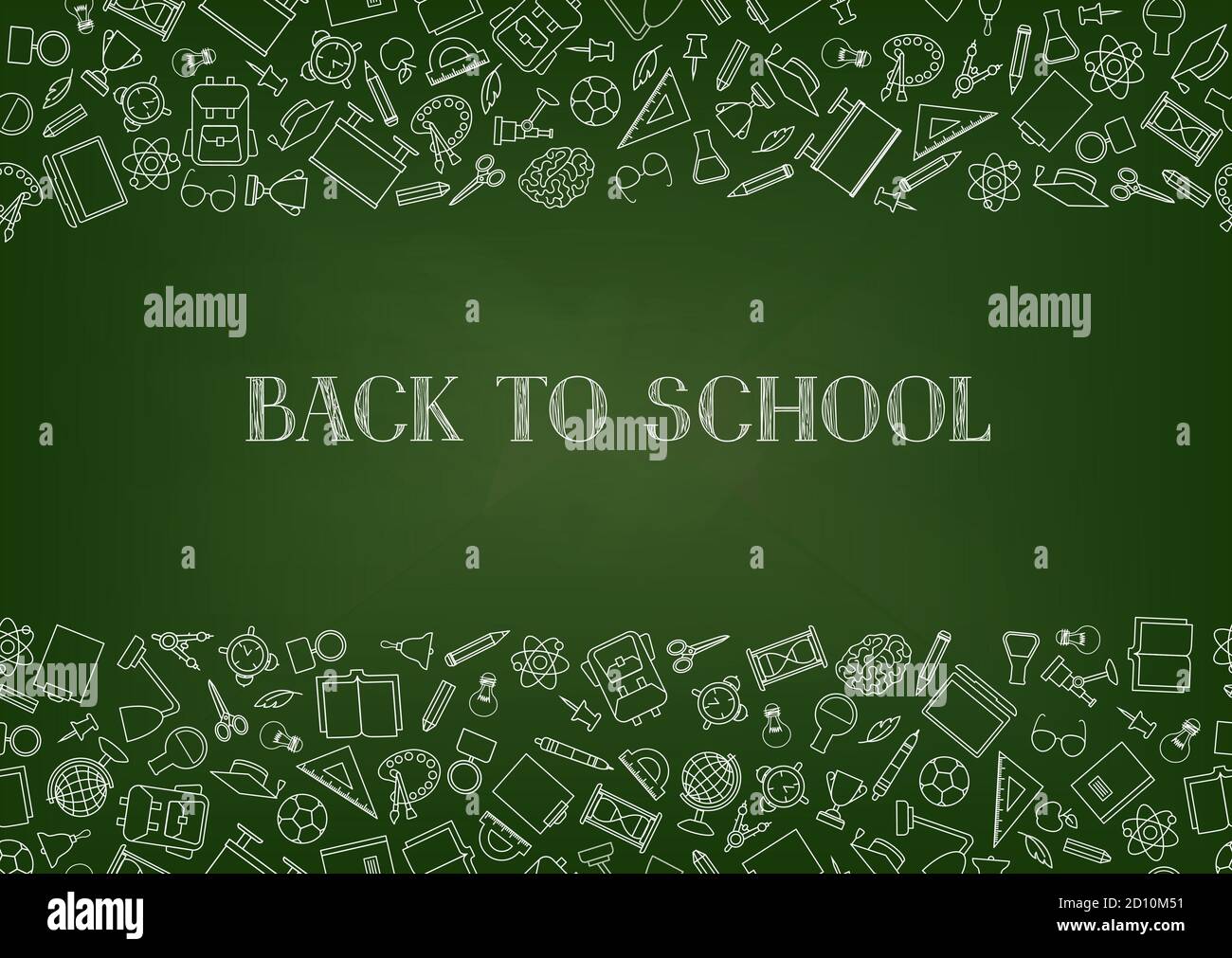 Back to School chalkboard wallpaper. Education drawn symbols pattern