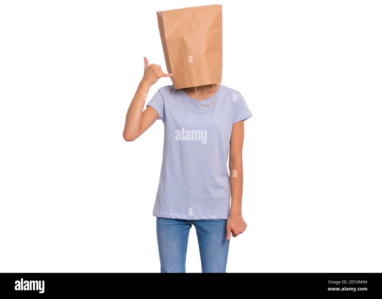 Woman paper bag over head hires stock photography and images Alamy