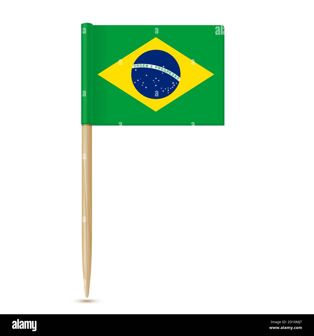 Brazil flag toothpick 10eps Stock Vector