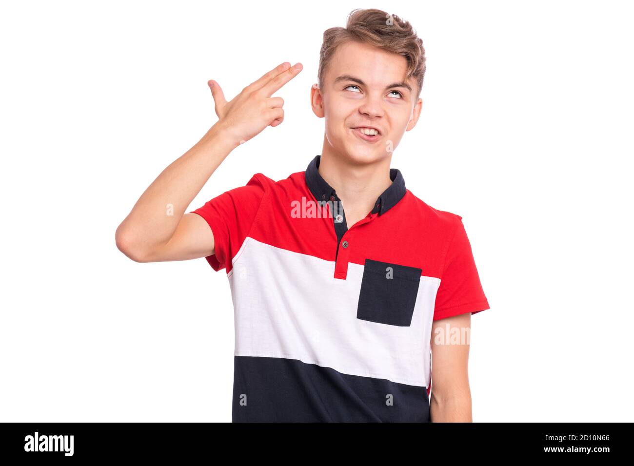 Boy emotions and signs Stock Photo