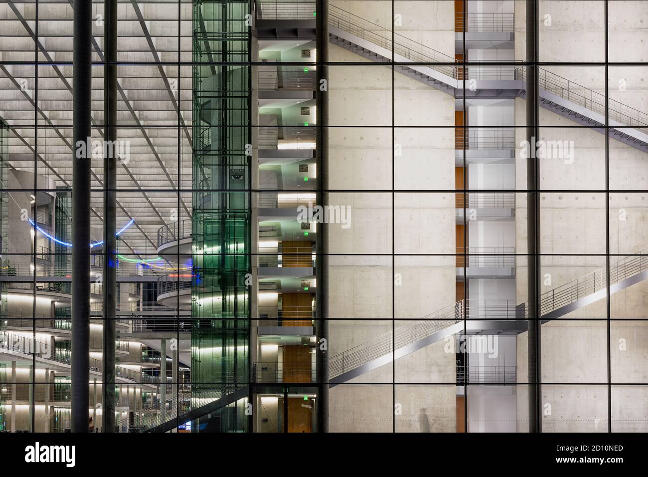 Berlin / Germany - February 16, 2017: The Library of the German Bundestag inside a Marie-Elisabeth Lüders Building Stock Photo