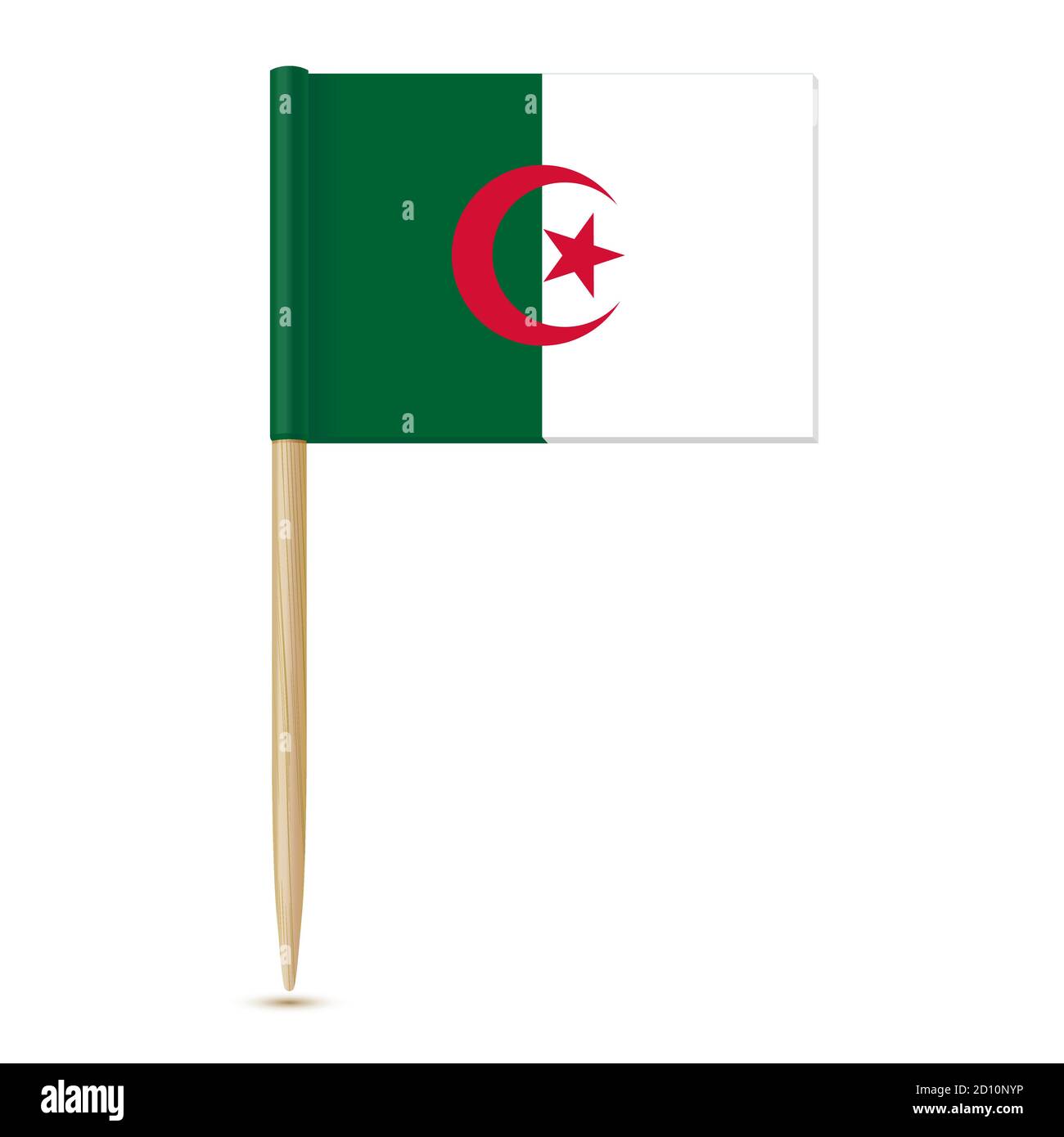 Flag of Algeria toothpick on white background Stock Vector