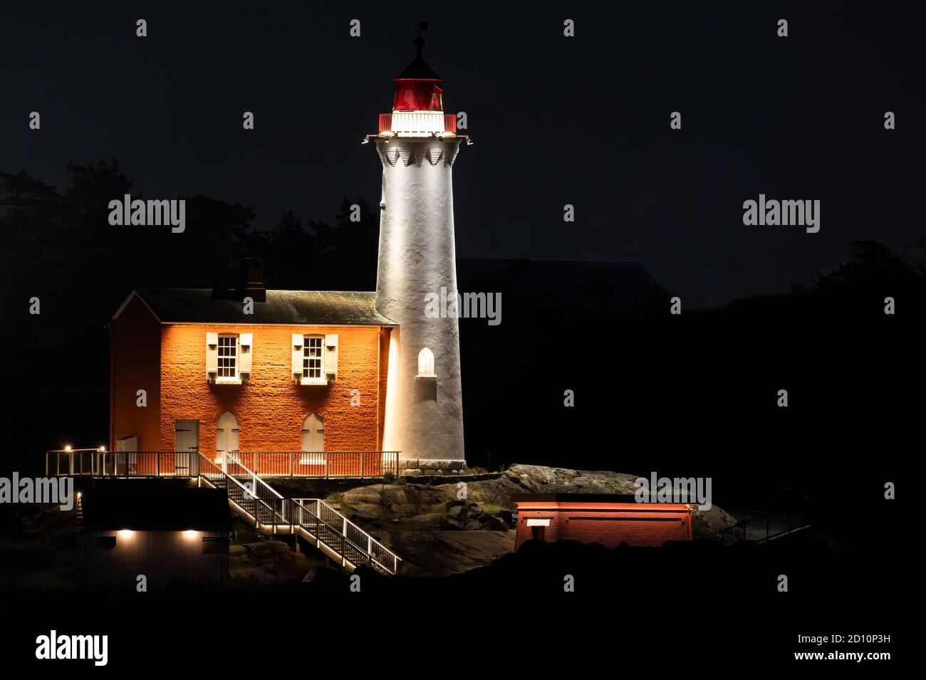 Fisgard Lighthouse in British Columbia, Canada at night Stock Photo - Alamy