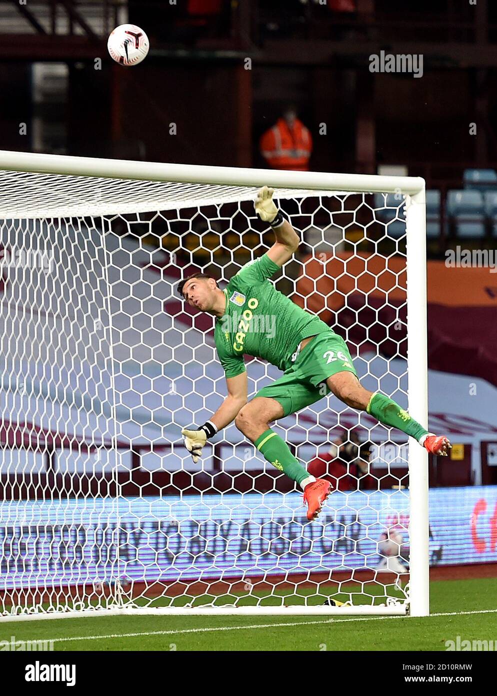 Aston Villa Goalkeeper Emiliano Martinez Saves A Shot From Liverpool s Aston Villa Goalkeeper Emiliano Martinez Saves A Shot From Liverpool s