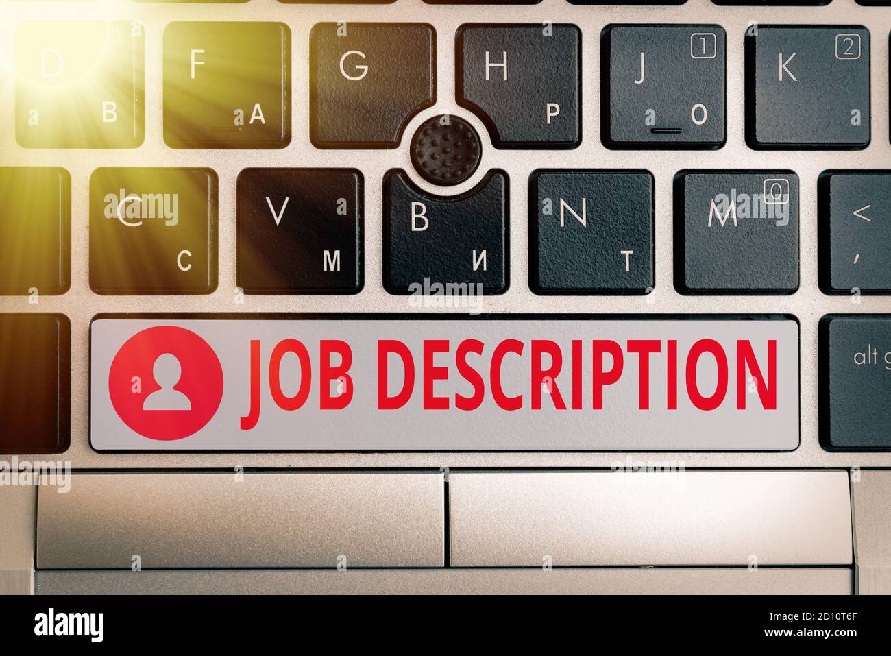 Text sign showing Job Description. Business photo text a formal account ...