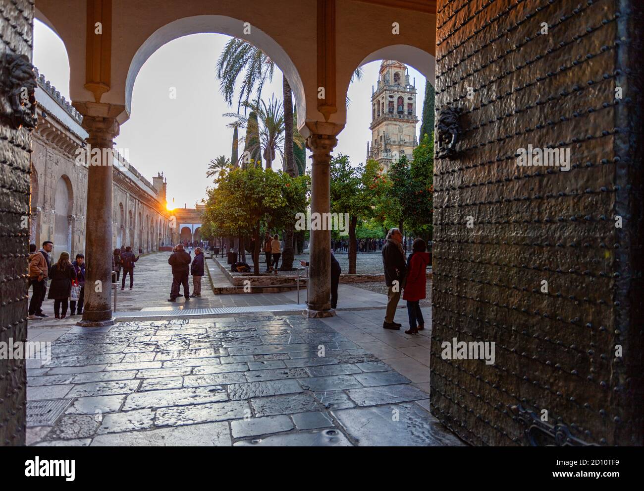 Cordoba mosque. Entrance, Patio de los Naranjos.Andalusia, Spain Stock Photo