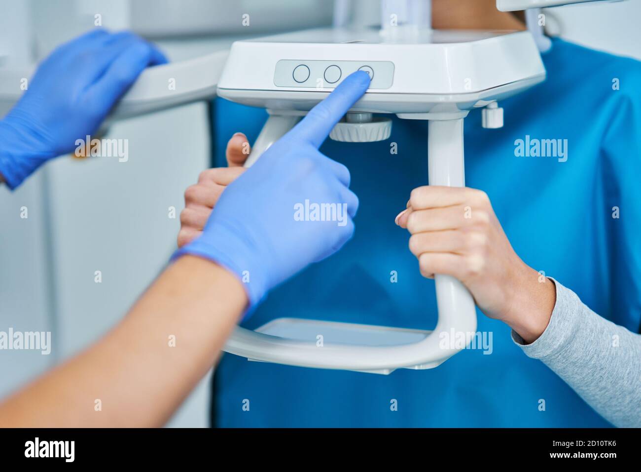 Dentist taking a panoramic digital xray of a patients teeth Stock Photo Alamy