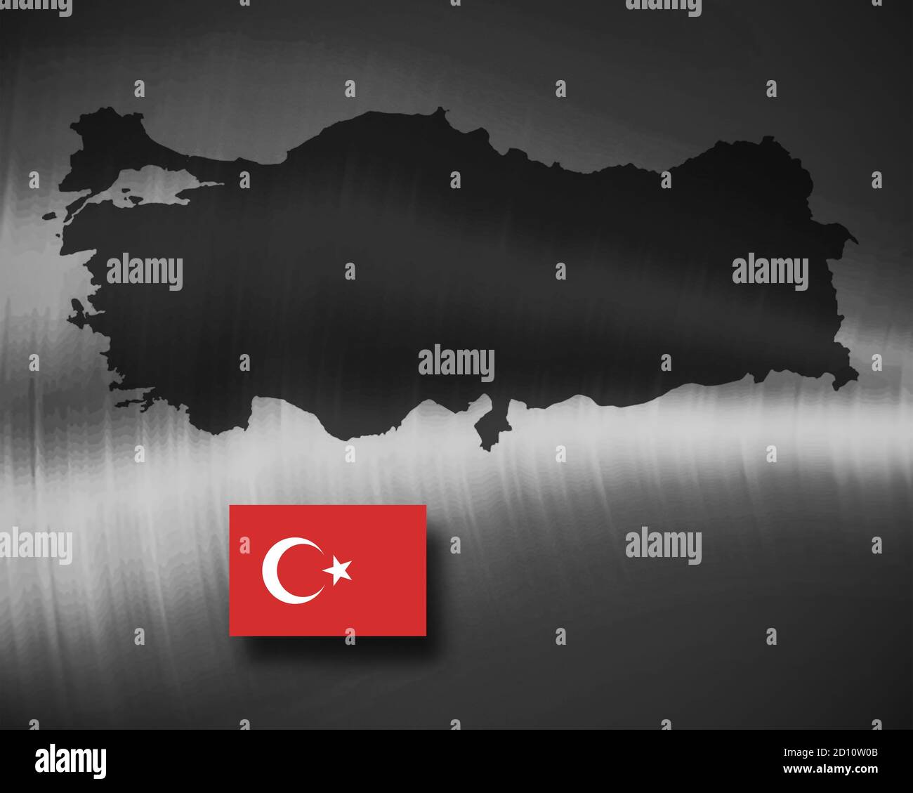 Map and flag of Turkey, 3D illustration Stock Photo